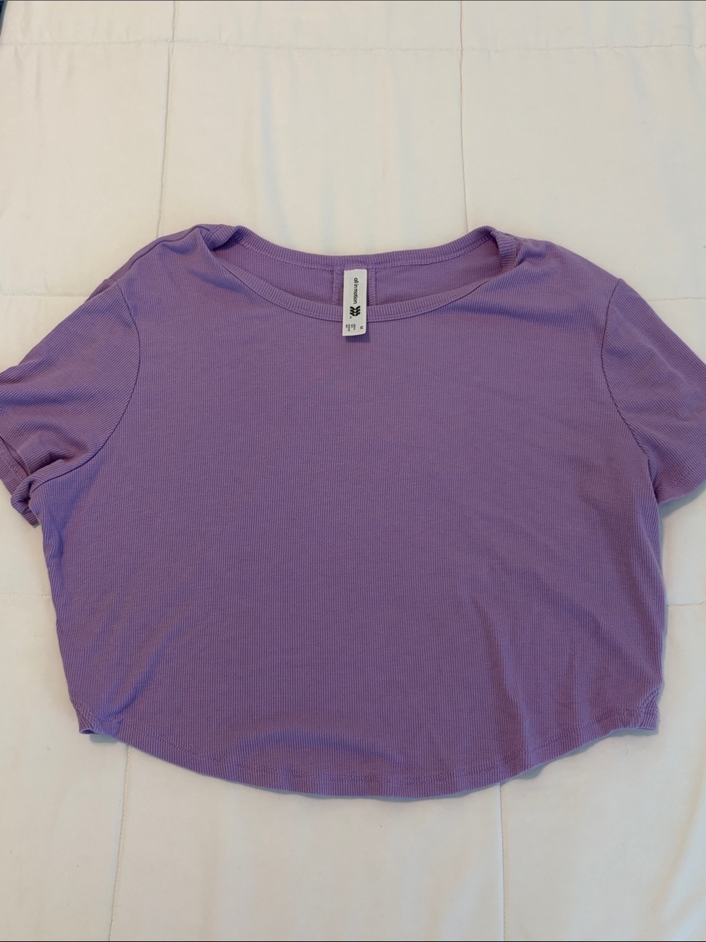 all in motion Lavender Ribbed Cropped Tee